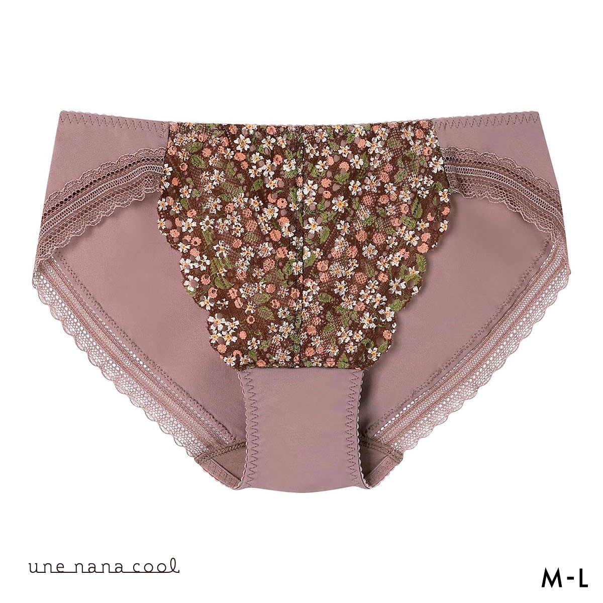 ウンナナクール リニューアル 特別な日以外の364日つけたくなるブラ 364ブラ レース MADE WITH LIBERTY FABRIC ショーツ 単品 une nana cool(BR-ブラウン-M)
