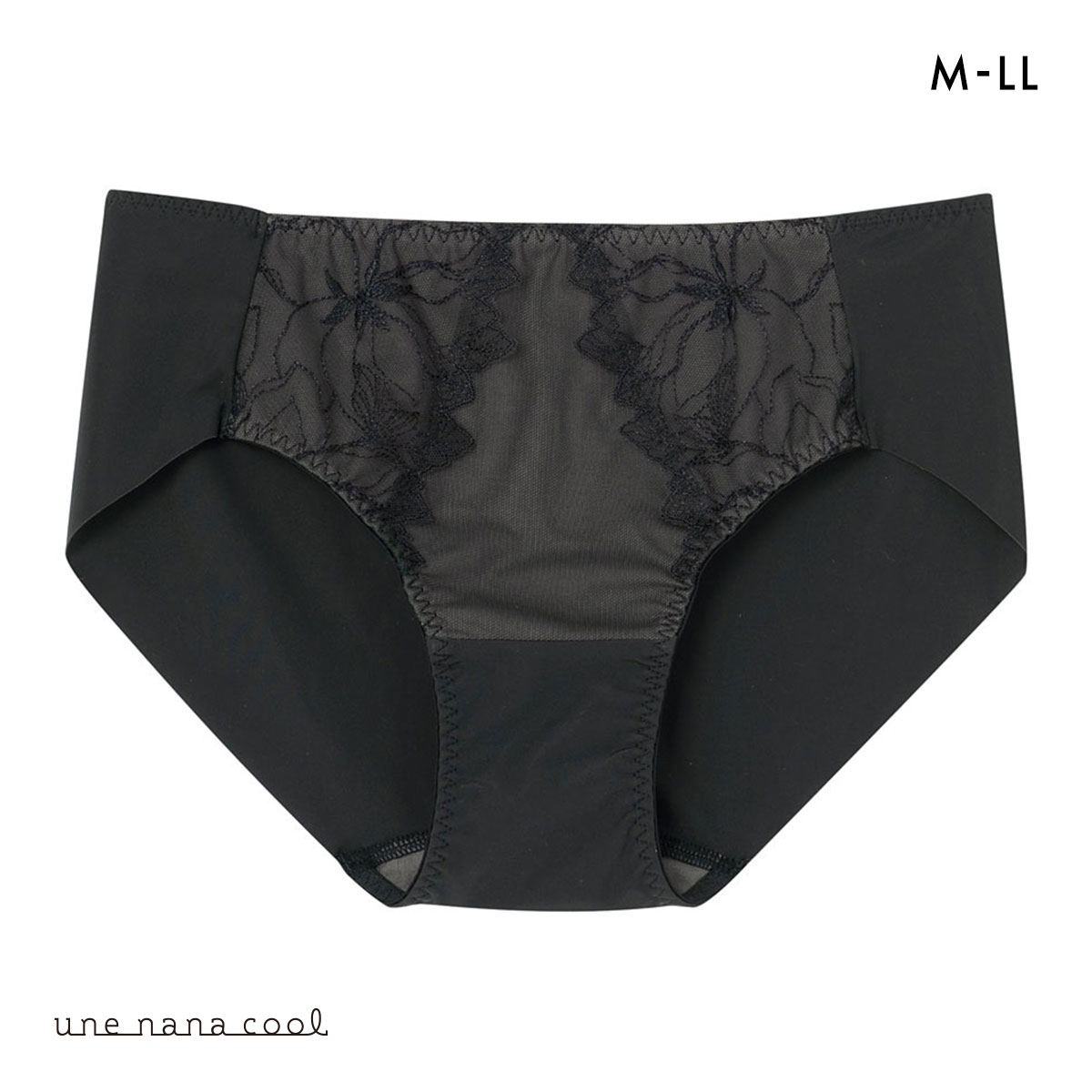 ウンナナクール 小さく見せるブラ ミニマイザーブラ レース ショーツ une nana cool 単品(BK-ブラック-M)