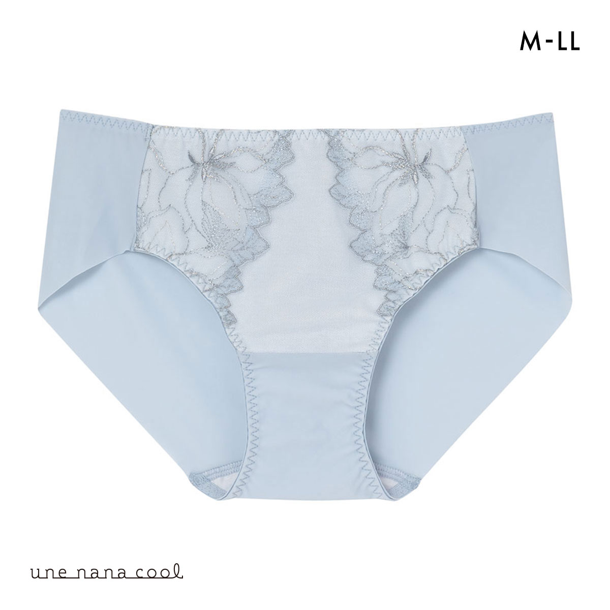 ウンナナクール 小さく見せるブラ ミニマイザーブラ レース ショーツ une nana cool 単品(BU-ブルー-M)