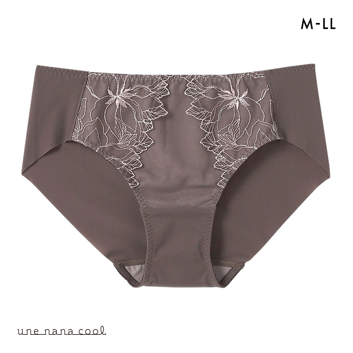 ウンナナクール 小さく見せるブラ ミニマイザーブラ レース ショーツ une nana cool 単品(BR-ブラウン-M)