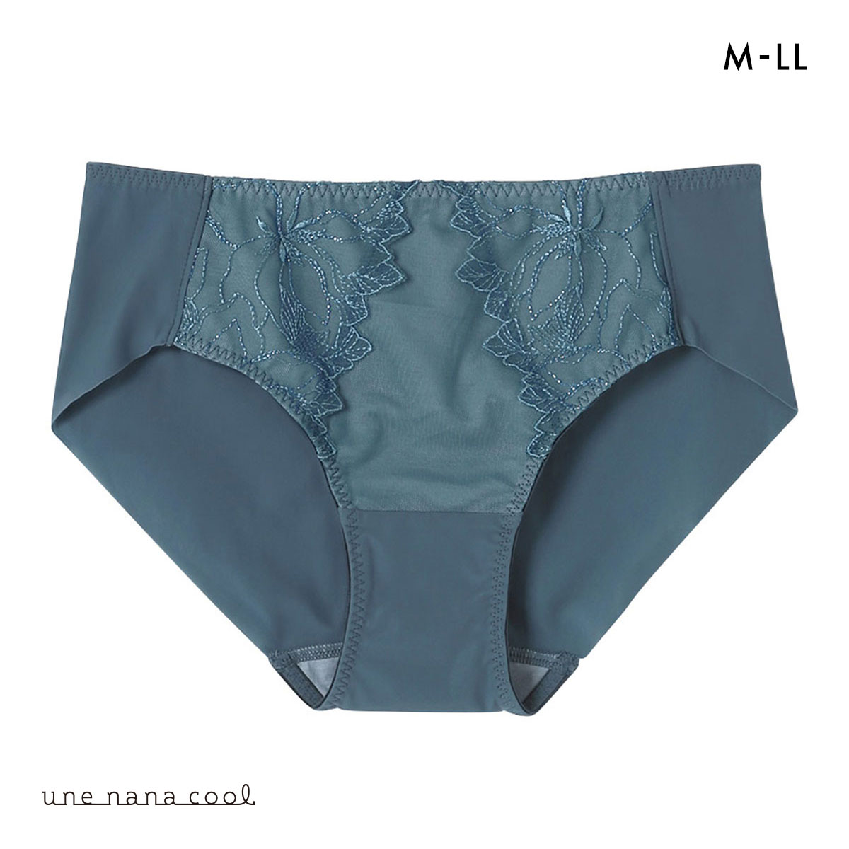 ウンナナクール 小さく見せるブラ ミニマイザーブラ レース ショーツ une nana cool 単品(BG-ブルーグリーン-M)