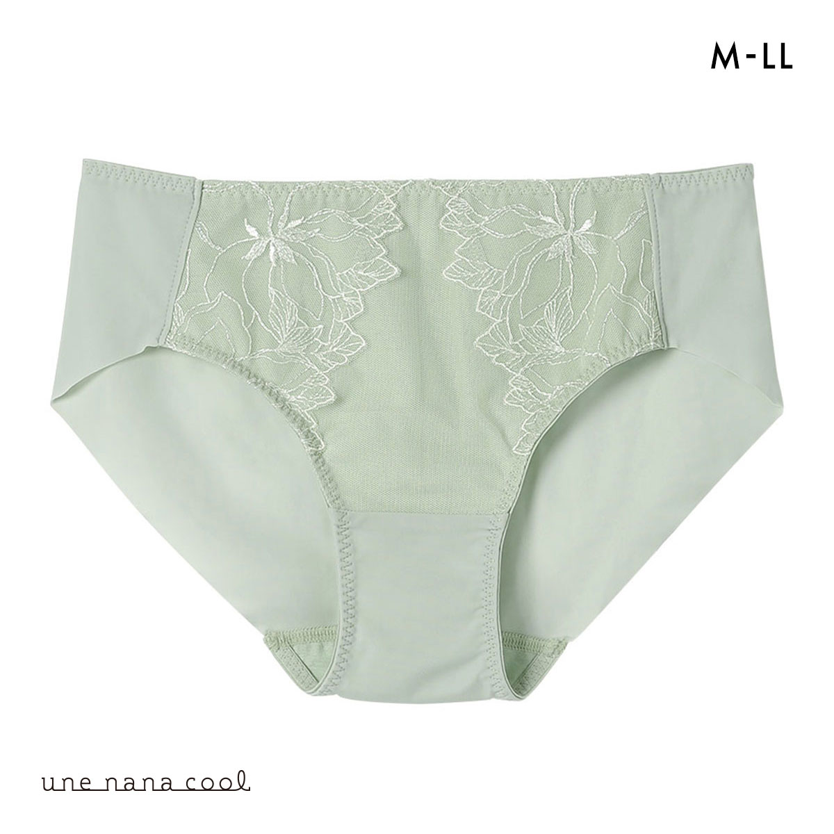 ウンナナクール 小さく見せるブラ ミニマイザーブラ レース ショーツ une nana cool 単品(LGR-薄グリーン-M)