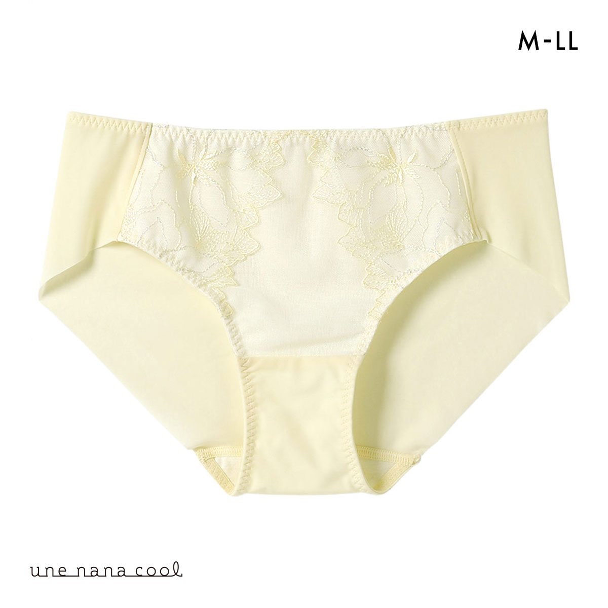 ウンナナクール 小さく見せるブラ ミニマイザーブラ レース ショーツ une nana cool 単品(YE-イエロー-M)
