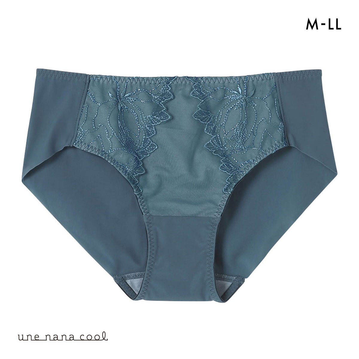 ウンナナクール 小さく見せるブラ ミニマイザーブラ レース ショーツ une nana cool 単品(BG-ブルーグリーン-M)