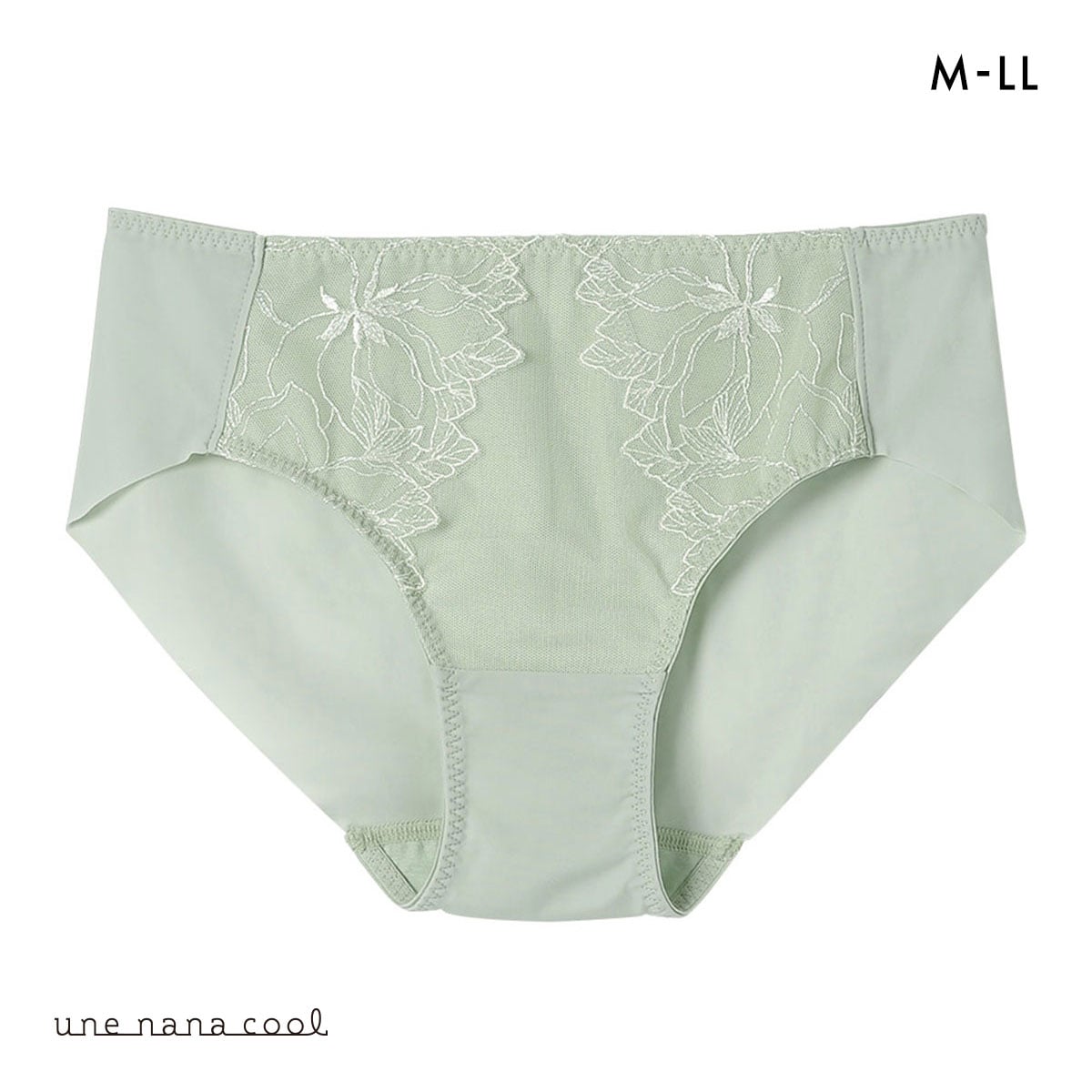 ウンナナクール 小さく見せるブラ ミニマイザーブラ レース ショーツ une nana cool 単品(LGR-薄グリーン-M)
