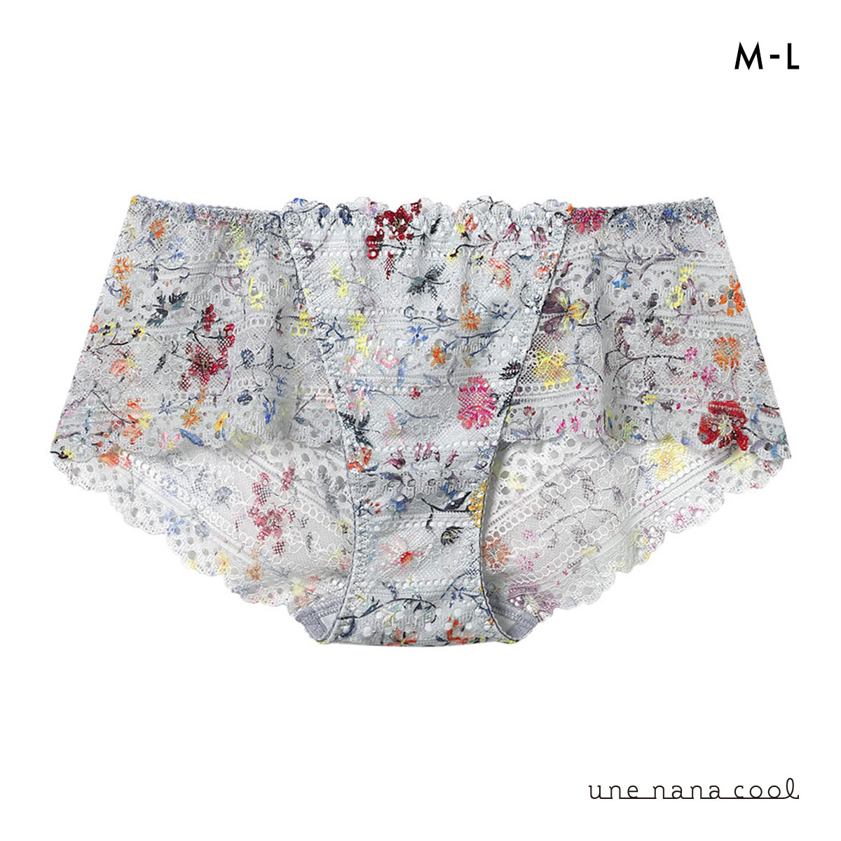 ウンナナクール une nana cool 特別な日以外の364日つけたくなるブラ 364ブラ 総レース MADE WITH LIBERTY FABRIC ショーツ 単品(BGY-ブルーグレー-M)