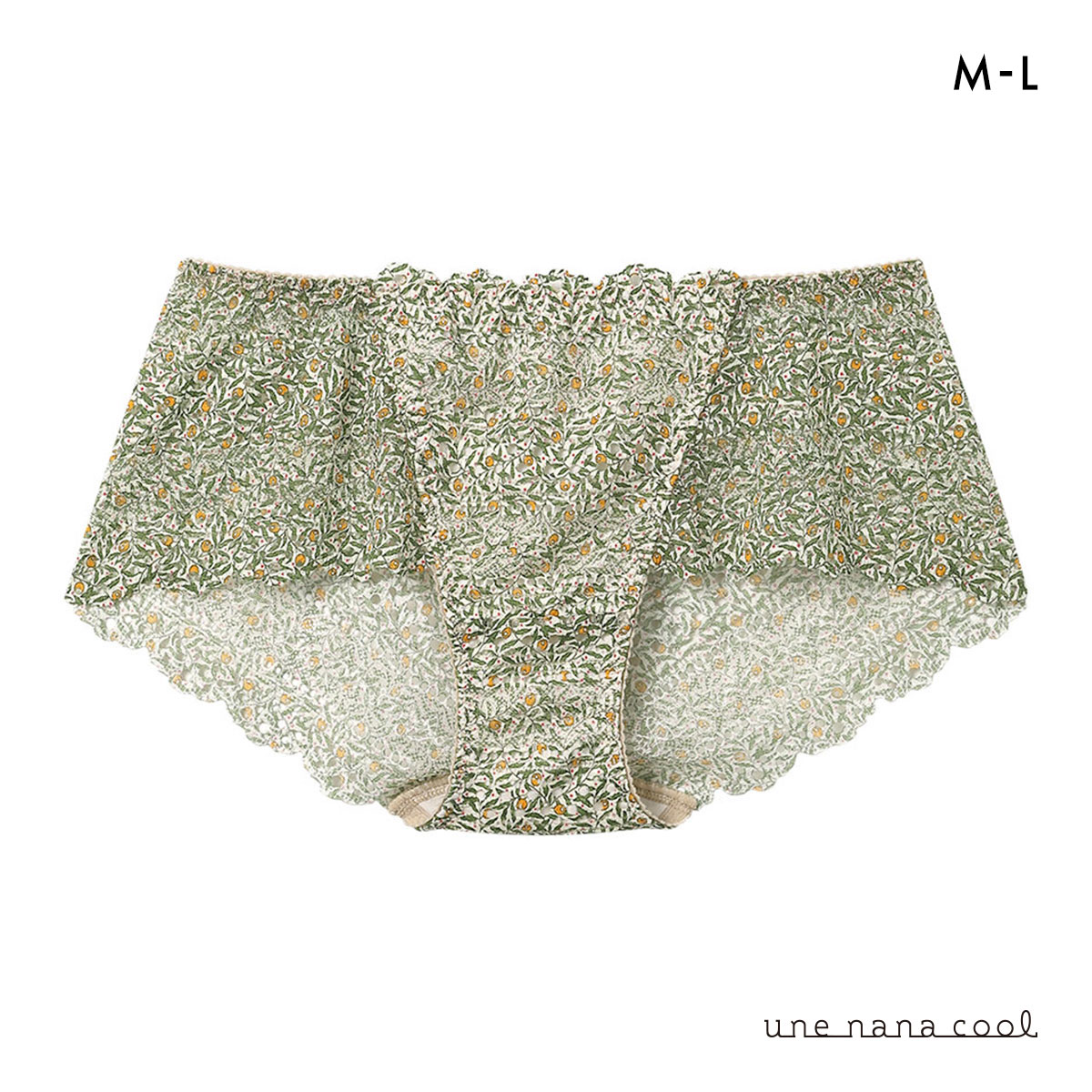 ウンナナクール une nana cool 特別な日以外の364日つけたくなるブラ 364ブラ 総レース MADE WITH LIBERTY FABRIC ショーツ 単品(GR-グリーン-M)