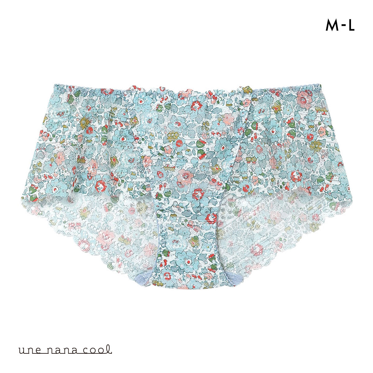 ウンナナクール une nana cool 特別な日以外の364日つけたくなるブラ 364ブラ 総レース MADE WITH LIBERTY FABRIC ショーツ 単品(LBU-薄ブルー-M)