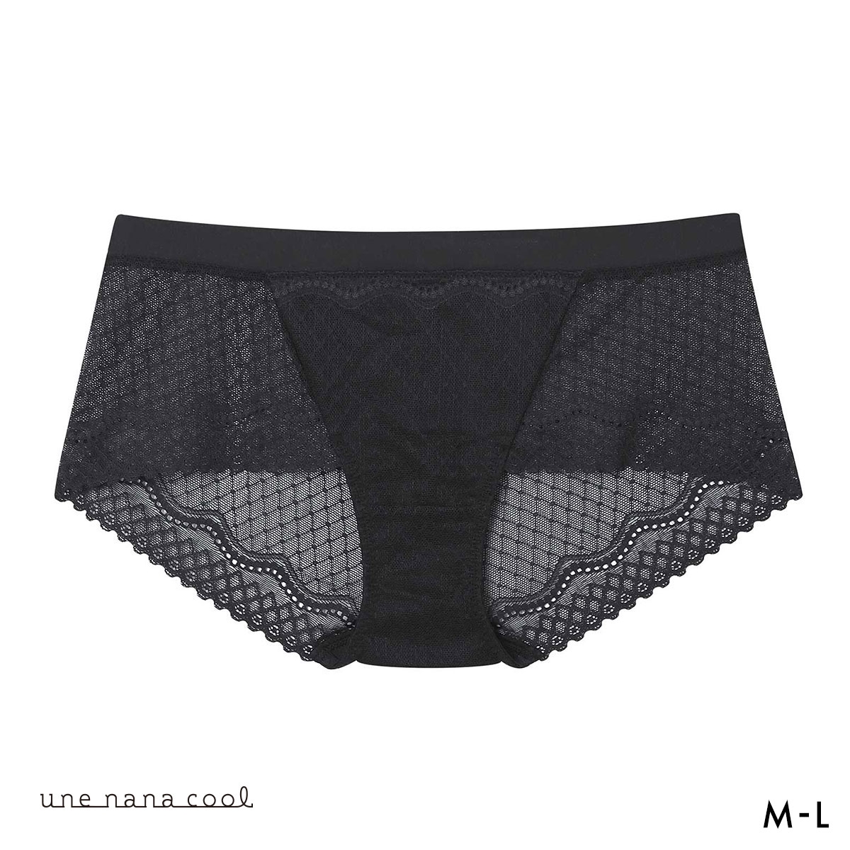 ウンナナクール リニューアル 特別な日以外の364日つけたくなるブラ 364ブラ 総レース ショーツ 単品 une nana cool(BK-ブラック-M)