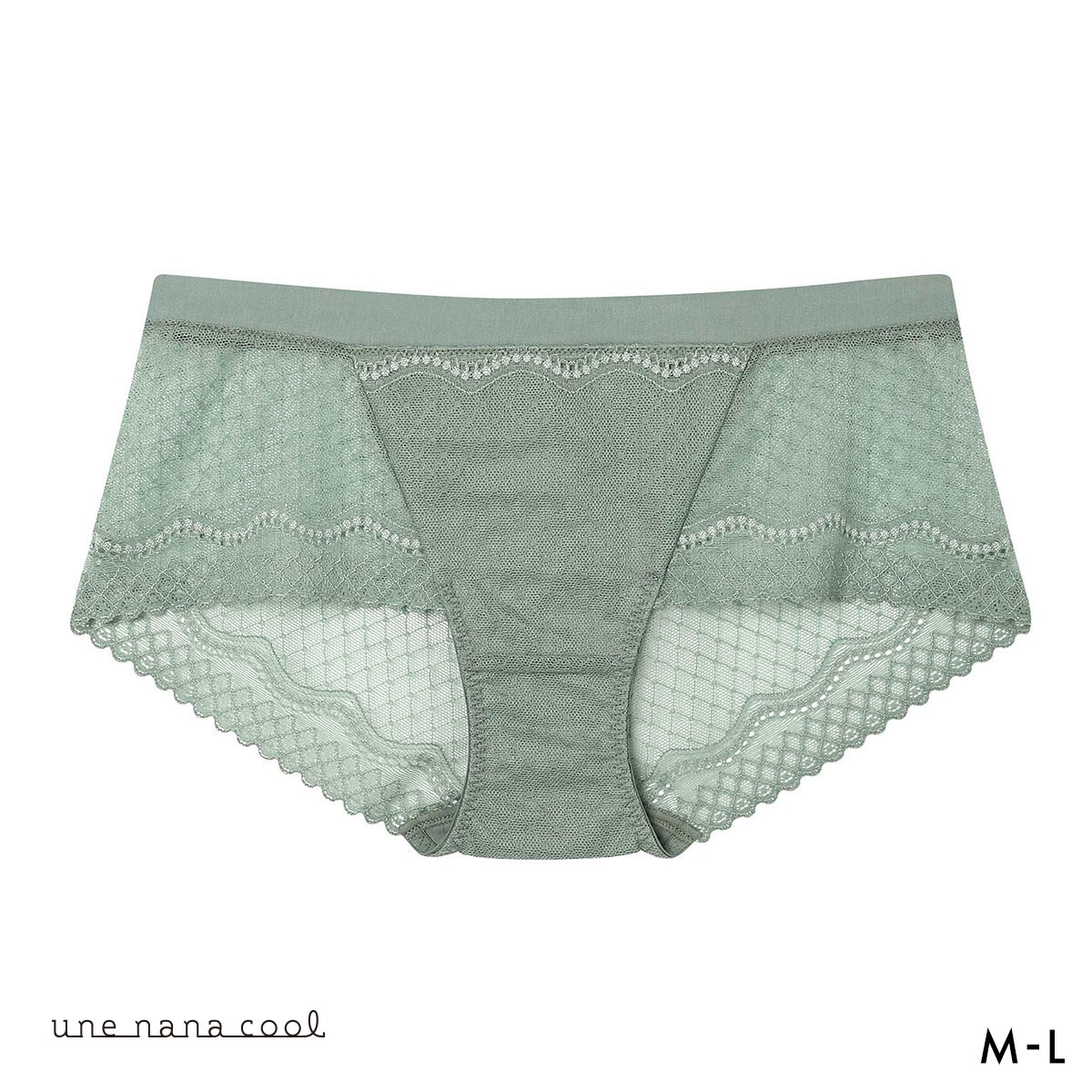 ウンナナクール リニューアル 特別な日以外の364日つけたくなるブラ 364ブラ 総レース ショーツ 単品 une nana cool(OV-オリーブ-M)