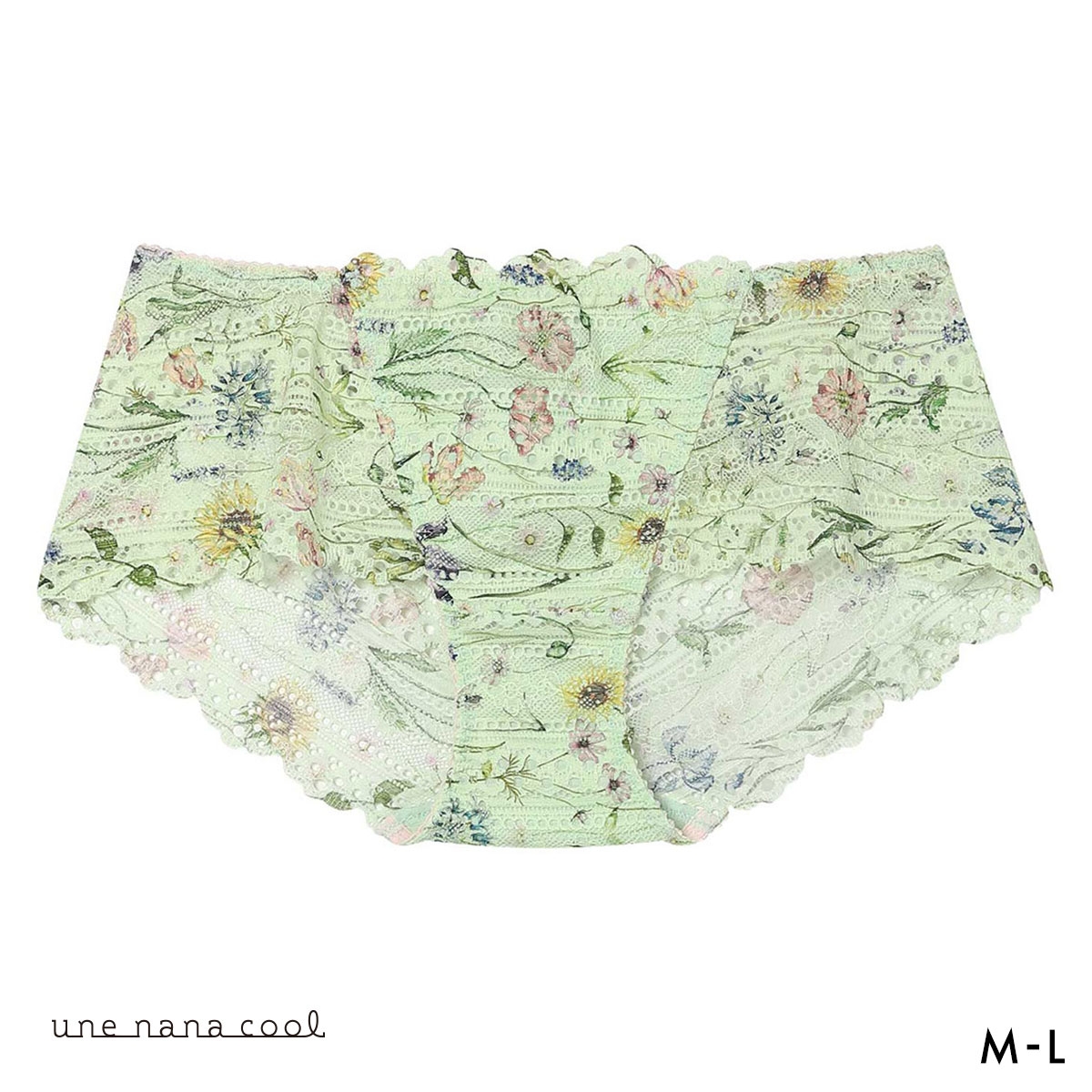 ウンナナクール リニューアル 特別な日以外の364日つけたくなるブラ 364ブラ 総レース MADE WITH LIBERTY FABRIC ショーツ 単品 une nana cool(ME-メロン-M)