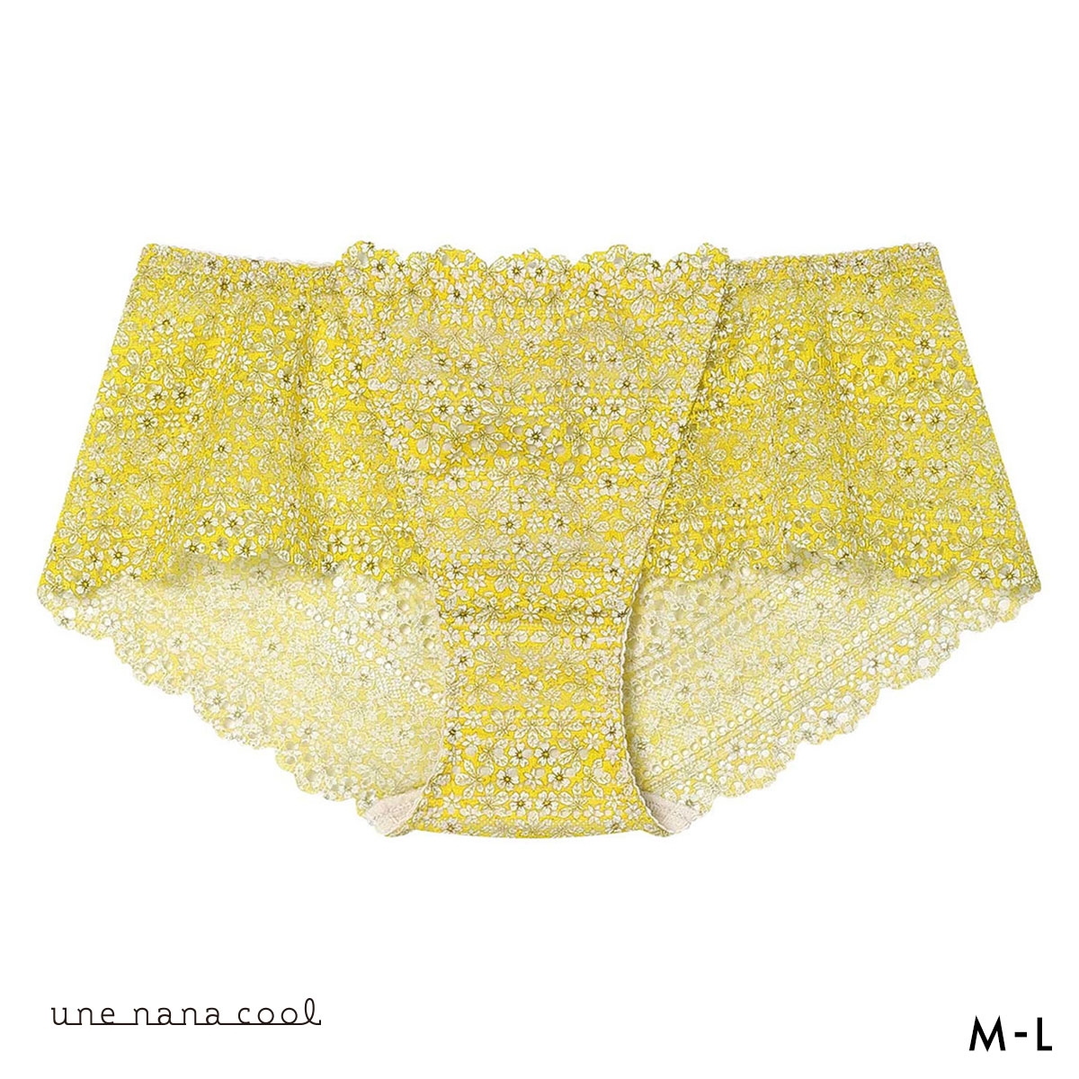 ウンナナクール リニューアル 特別な日以外の364日つけたくなるブラ 364ブラ 総レース MADE WITH LIBERTY FABRIC ショーツ 単品 une nana cool(YE-イエロー-M)