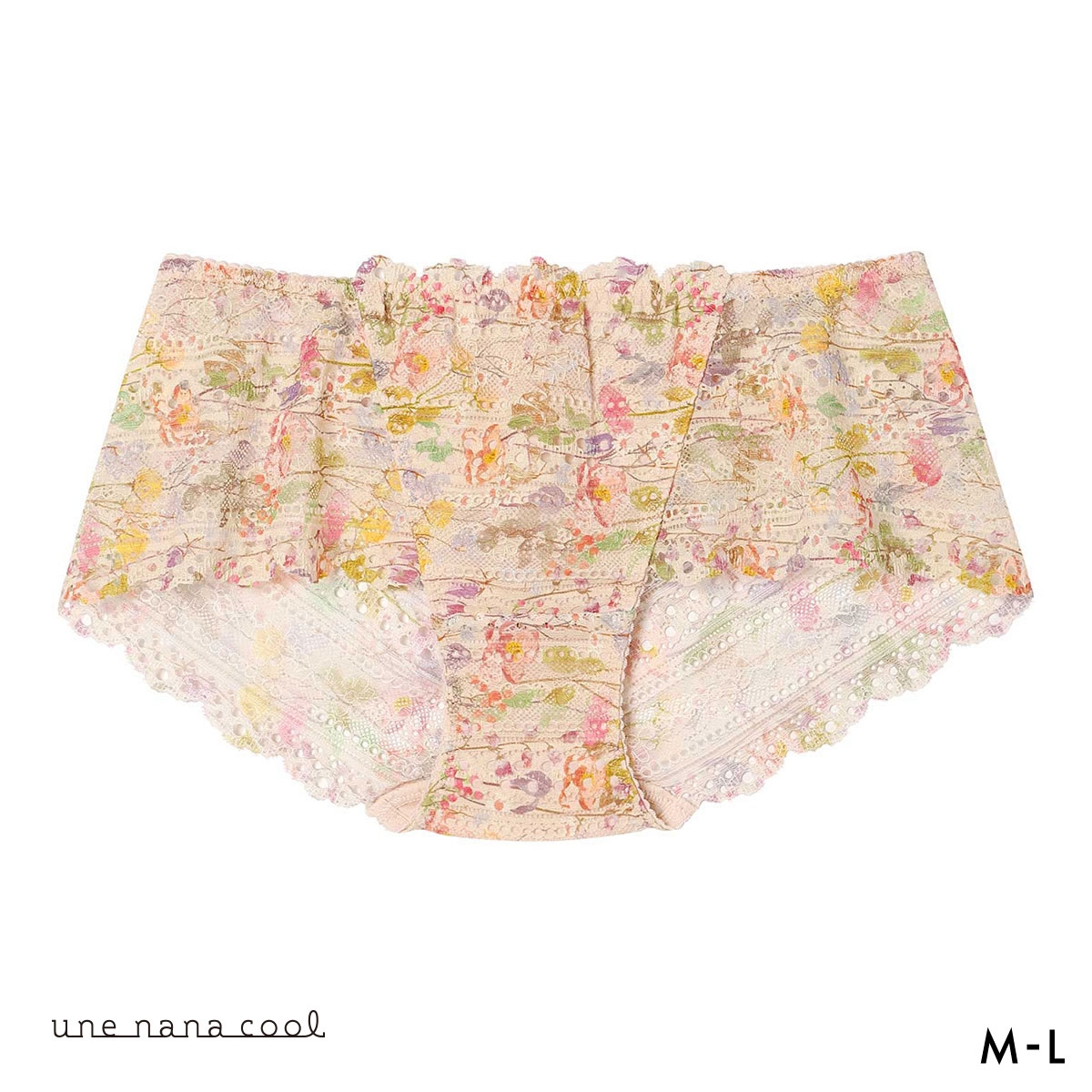 ウンナナクール リニューアル 特別な日以外の364日つけたくなるブラ 364ブラ 総レース MADE WITH LIBERTY FABRIC ショーツ 単品 une nana cool(PB-ピンクベージュ-M)