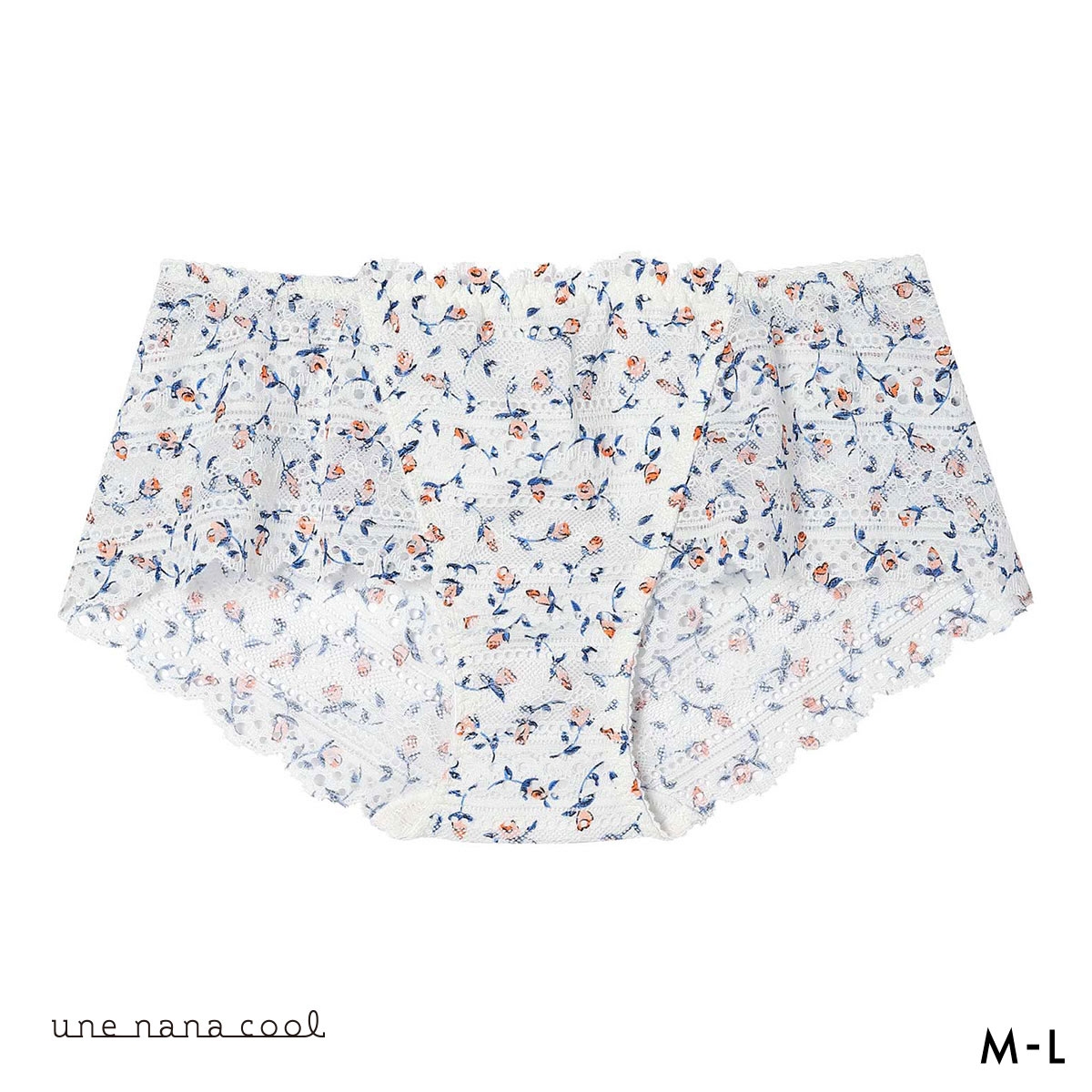 ウンナナクール リニューアル 特別な日以外の364日つけたくなるブラ 364ブラ 総レース MADE WITH LIBERTY FABRIC ショーツ 単品 une nana cool(BU-ブルー-M)