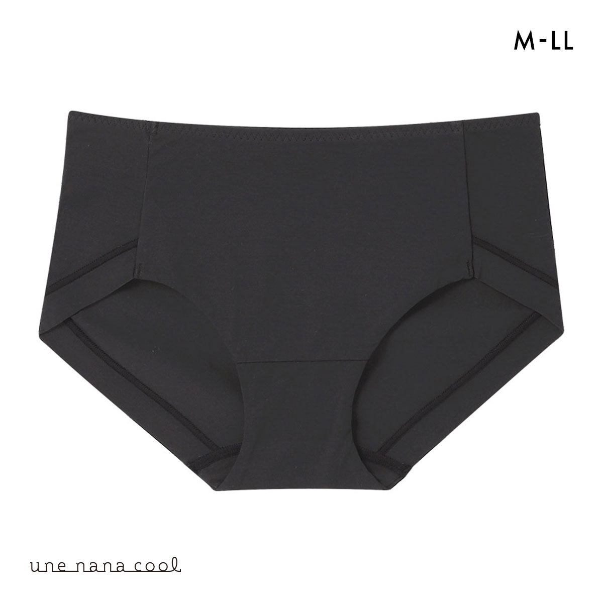 ウンナナクール une nana cool 綿たっぷりショーツ コットン 単品(BK-ブラック-M)