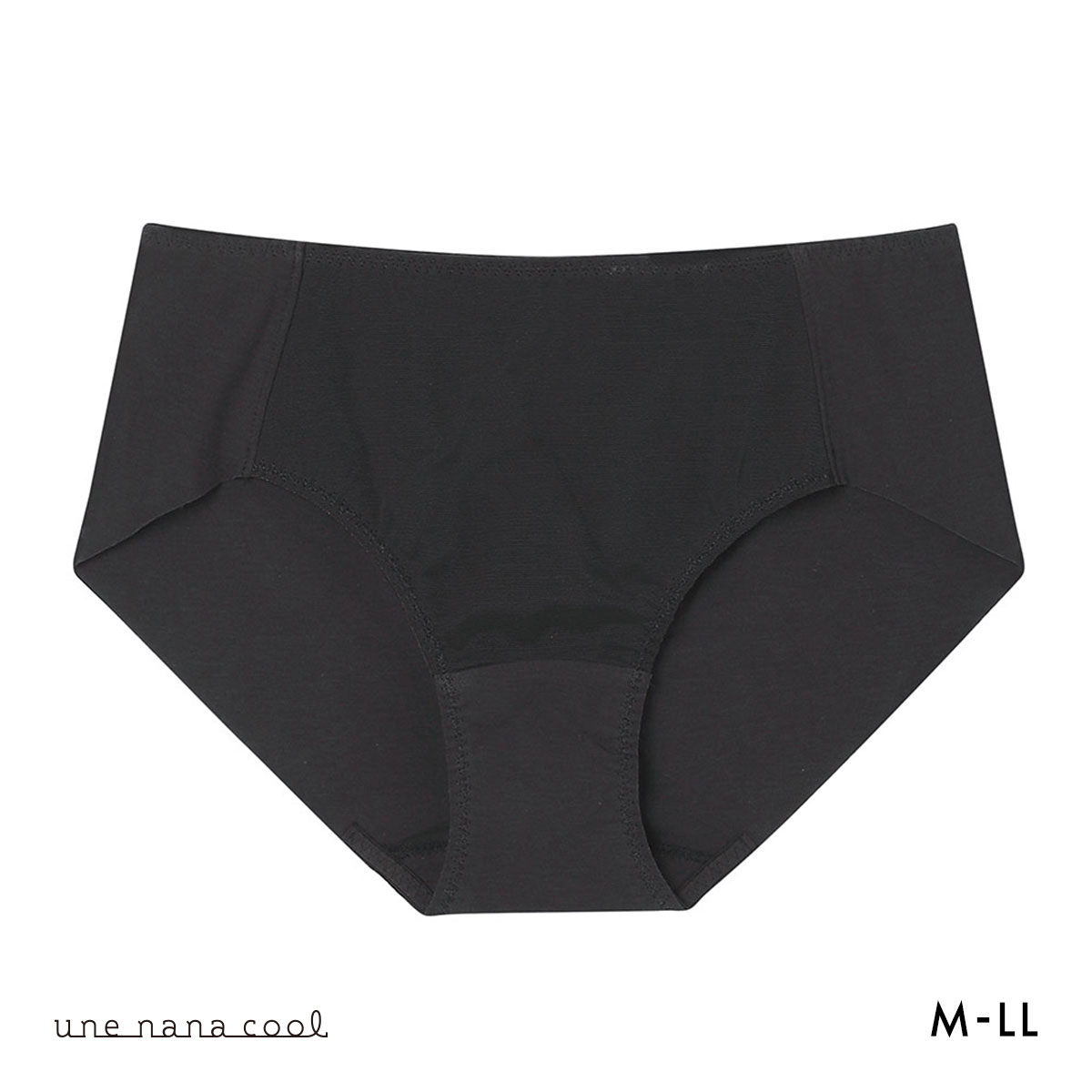 ウンナナクール リニューアル 綿混 ショーツ コットン シンプル 単品 une nana cool(BK-ブラック-M)