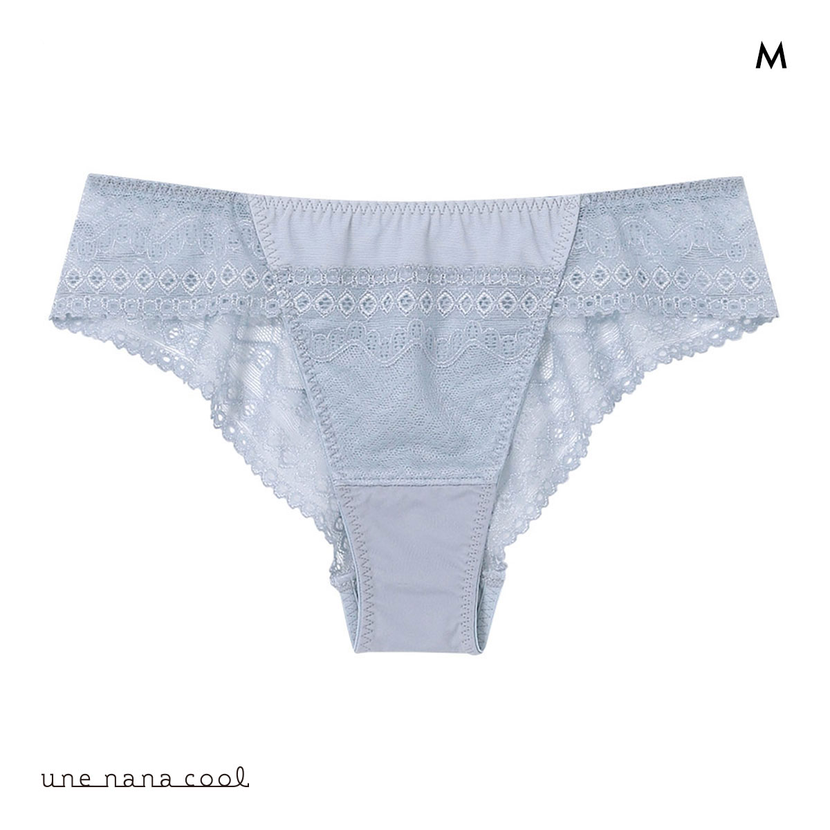 ウンナナクール 特別な日以外の364日つけたくなるブラ 364ブラ レース Tバックショーツ ソング une nana cool(BGY-ブルーグレー-M)