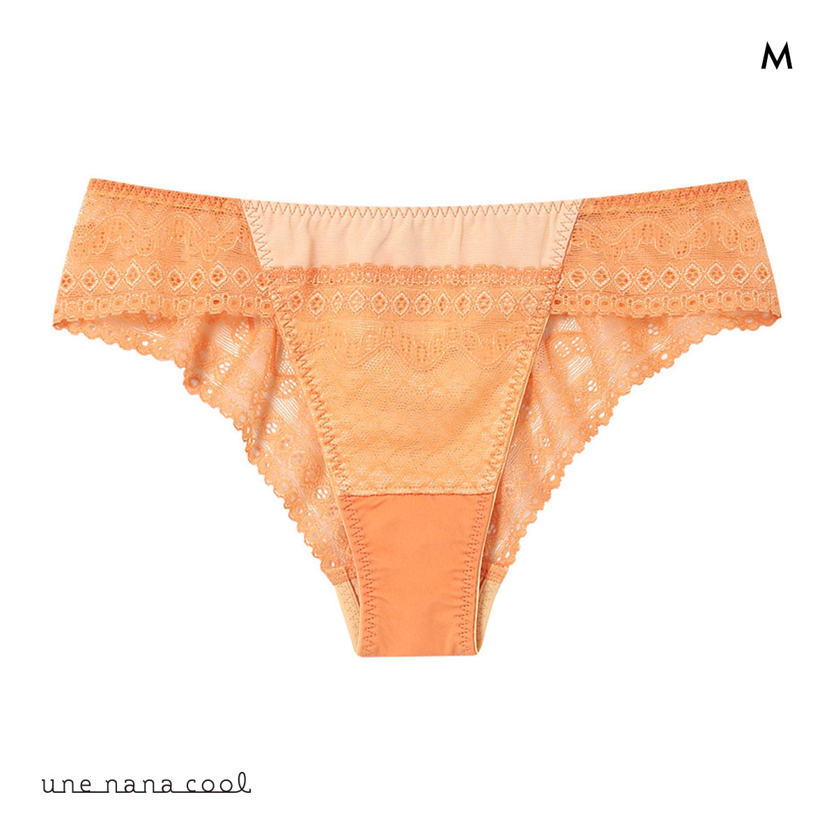 ウンナナクール 特別な日以外の364日つけたくなるブラ 364ブラ レース Tバックショーツ ソング une nana cool(LOR-薄オレンジ-M)