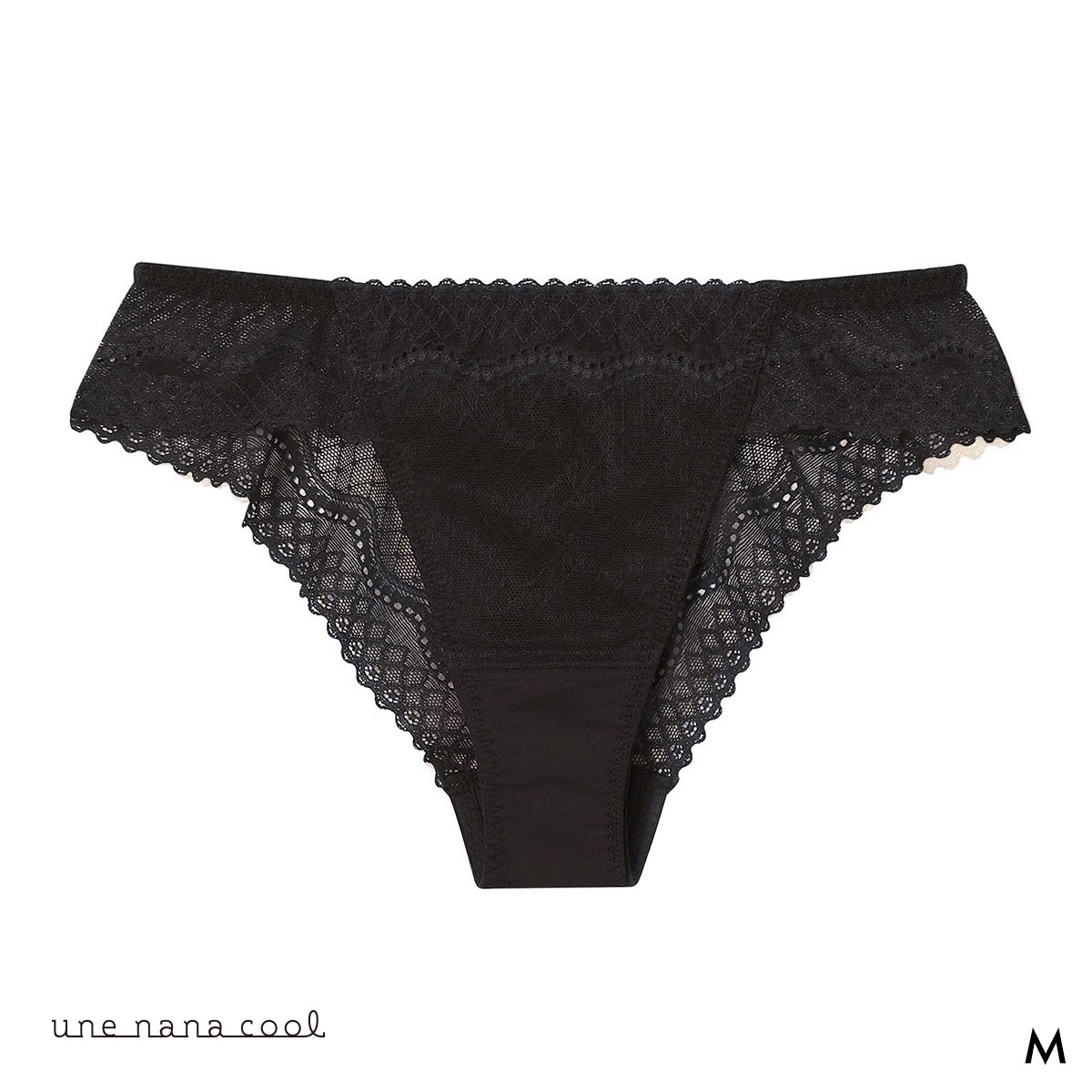 ウンナナクール リニューアル 特別な日以外の364日つけたくなるブラ 364ブラ レース Tバックショーツ ソング 単品 une nana cool(BK-ブラック-M)