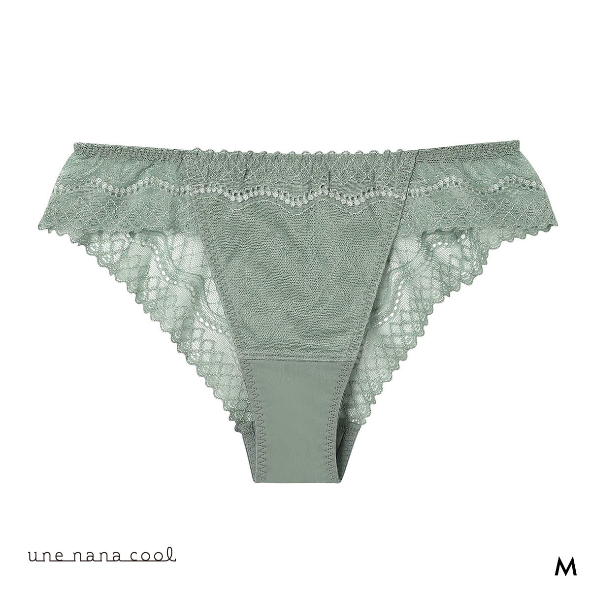 ウンナナクール リニューアル 特別な日以外の364日つけたくなるブラ 364ブラ レース Tバックショーツ ソング 単品 une nana cool(OV-オリーブ-M)