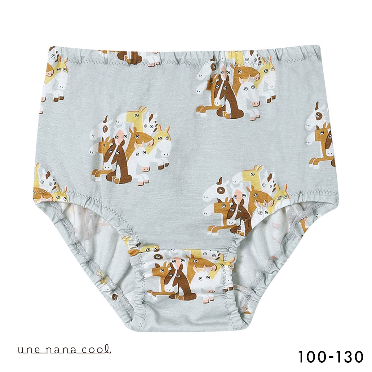 ウンナナクール 2026年お年賀「まるっとうまくいく」 キッズ ショーツ 女児ショーツ une nana cool(GY-グレー-100)