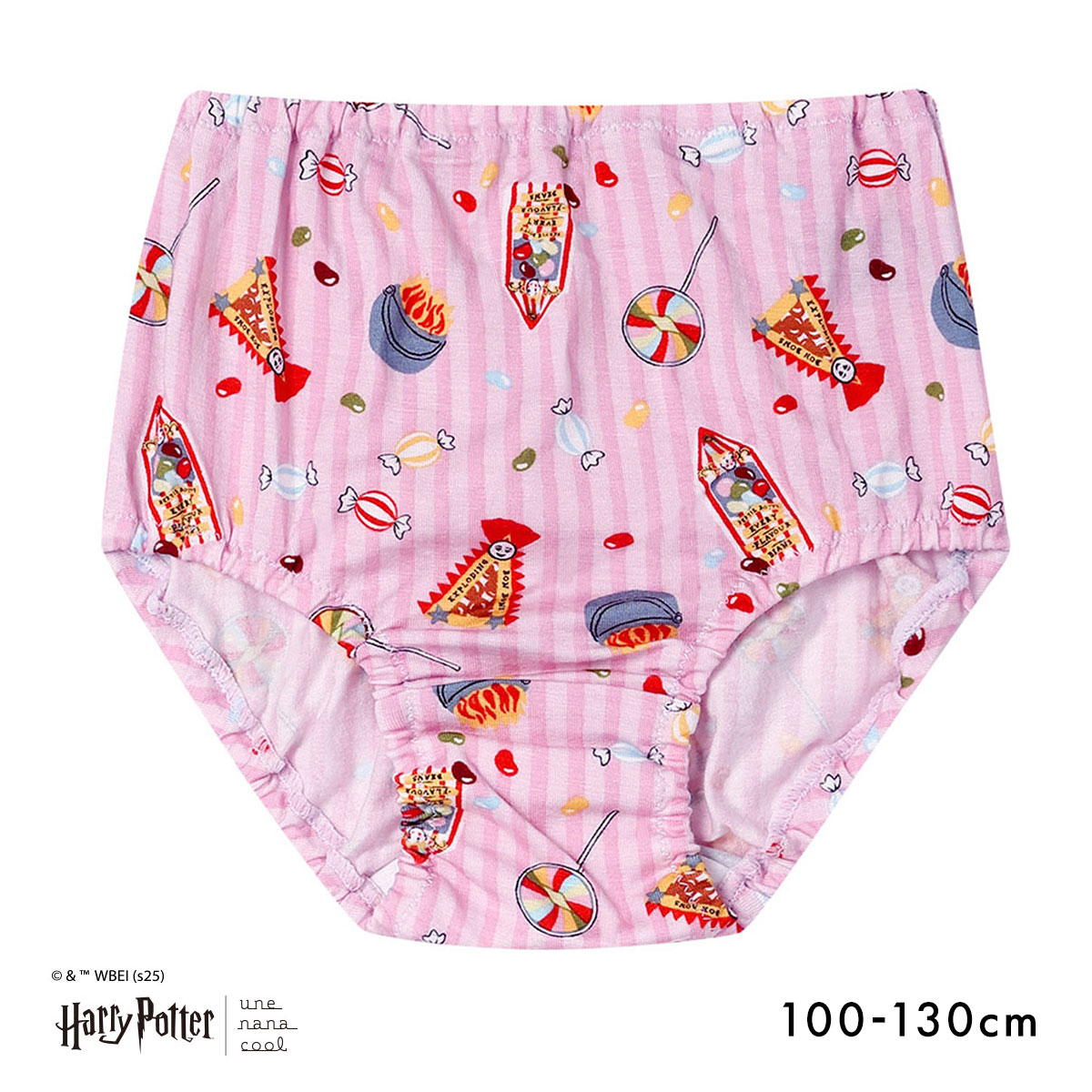 ウンナナクール Harry Potter × une nana cool キッズ ショーツ 女児ショーツ ハリー・ポッター(PI-ピンク-100)