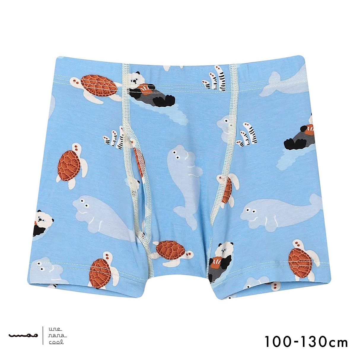 ウンナナクール umao × une nana cool 男児 キッズ ボクサーパンツ ボトム(BU-ブルー-100)