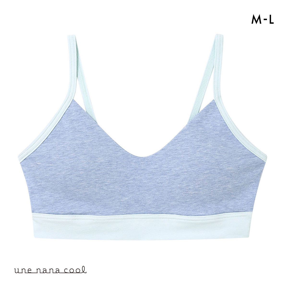 ウンナナクール une nana cool カラーブロッキング ノンワイヤー ブラジャー 単品(SX-サックス-M)