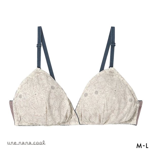 ウンナナクール une nana cool 綿混 三角ノンワイヤーブラ MADE WITH LIBERTY FABRIC 単品