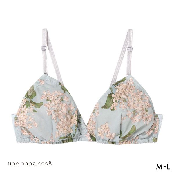 ウンナナクール une nana cool 綿混 三角ノンワイヤーブラ MADE WITH LIBERTY FABRIC 単品
