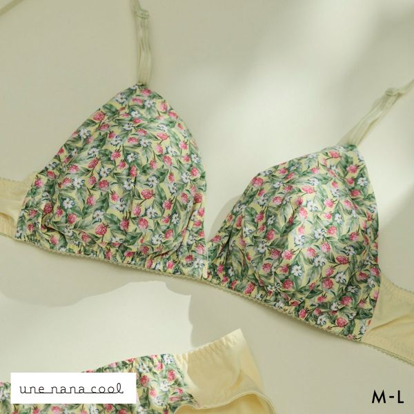 ウンナナクール une nana cool 綿混 三角ノンワイヤーブラ MADE WITH LIBERTY FABRIC 単品