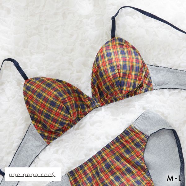 ウンナナクール une nana cool 綿混 三角ノンワイヤーブラ MADE WITH LIBERTY FABRIC 単品