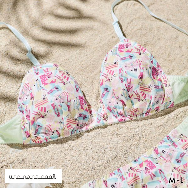 ウンナナクール une nana cool 綿混 三角ノンワイヤーブラ MADE WITH LIBERTY FABRIC 単品