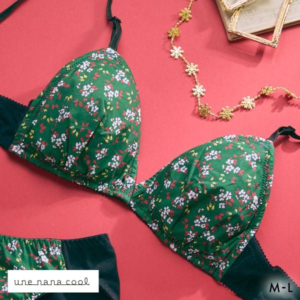 ウンナナクール une nana cool 綿混 三角ノンワイヤーブラ MADE WITH LIBERTY FABRIC 単品