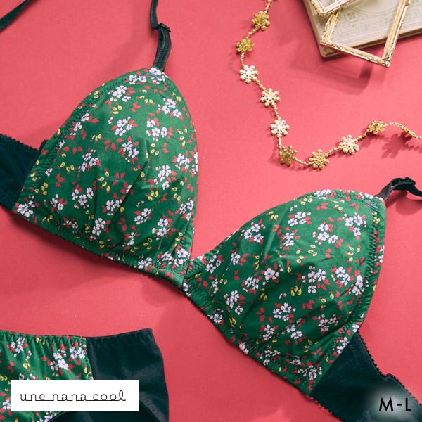 ウンナナクール une nana cool 綿混 三角ノンワイヤーブラ MADE WITH LIBERTY FABRIC 単品