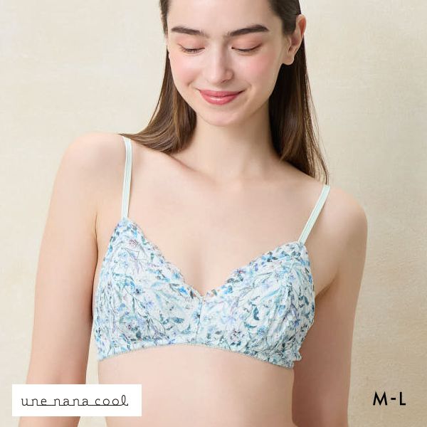 ウンナナクール MADE WITH LIBERTY FABRIC 三角レース ノンワイヤーブラ une nana cool