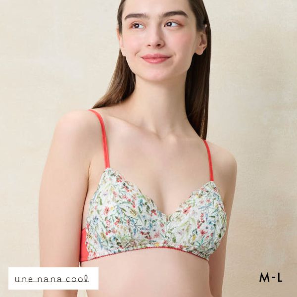 ウンナナクール MADE WITH LIBERTY FABRIC 三角レース ノンワイヤーブラ une nana cool