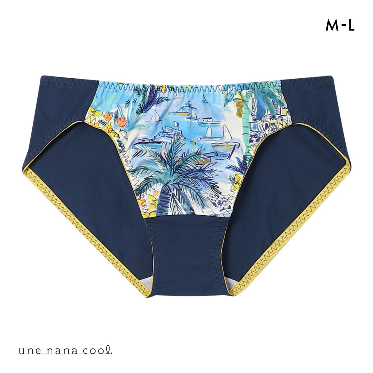 ウンナナクール une nana cool 綿混 MADE WITH LIBERTY. FABRIC ショーツ 単品(BU-ブルー-M)