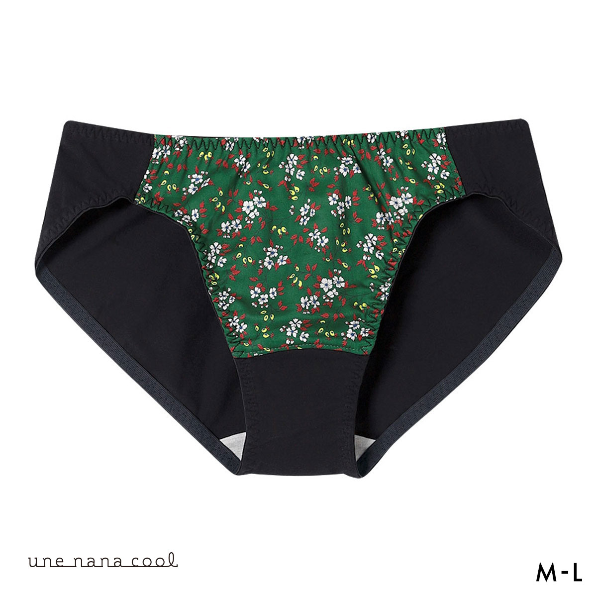 ウンナナクール une nana cool 綿混 MADE WITH LIBERTY. FABRIC ショーツ 単品(DGR-濃グリーン-M)