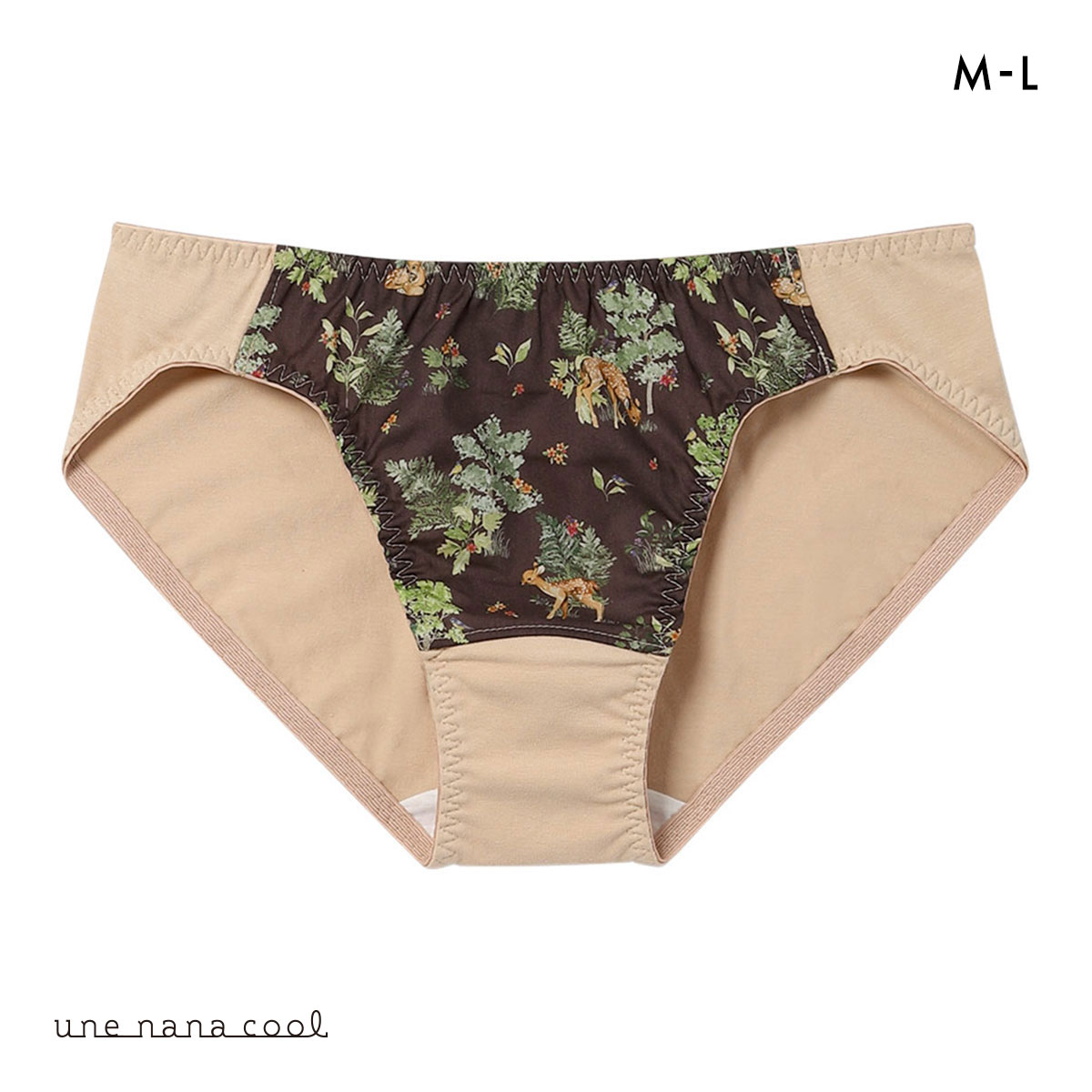 ウンナナクール une nana cool 綿混 MADE WITH LIBERTY. FABRIC ショーツ 単品(BR-ブラウン-M)