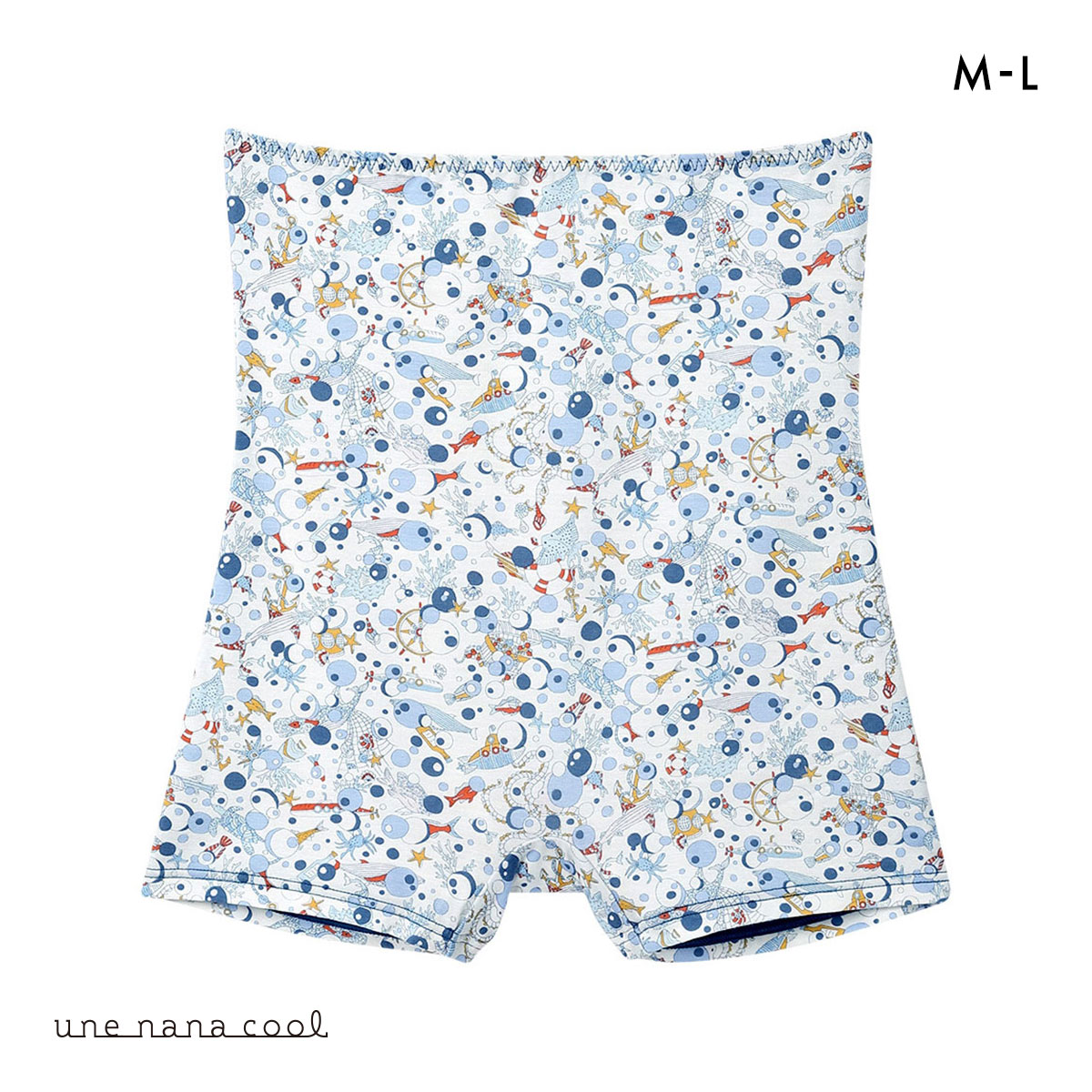 ウンナナクール une nana cool MADE WITH LIBERTY. FABRIC ハラマキ付きショーツ 単品(LNV-薄ネイビー-M)