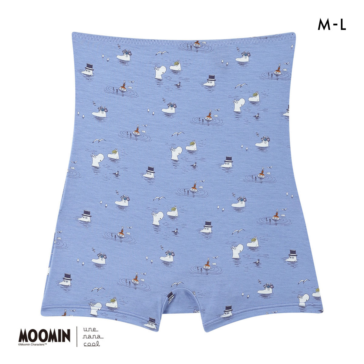 ウンナナクール MOOMIN × une nana cool ボーイレングスショーツ ハラマキ付きショーツ ムーミン 単品(BU-ブルー-M)