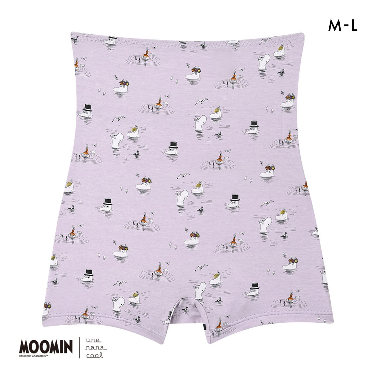 ウンナナクール MOOMIN × une nana cool ボーイレングスショーツ ハラマキ付きショーツ ムーミン 単品(PU-パープル-M)