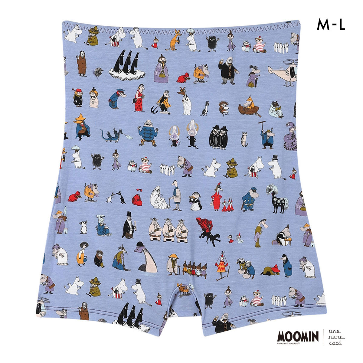 ウンナナクール MOOMIN × une nana cool ボーイレングスショーツ ハラマキ付きショーツ ムーミン(SX-サックス-M)