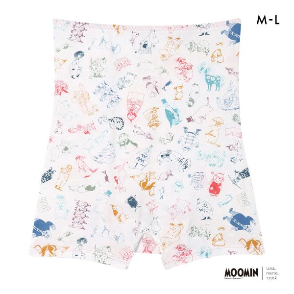 ウンナナクール MOOMIN × une nana cool ボーイレングスショーツ ハラマキ付きショーツ ムーミン
