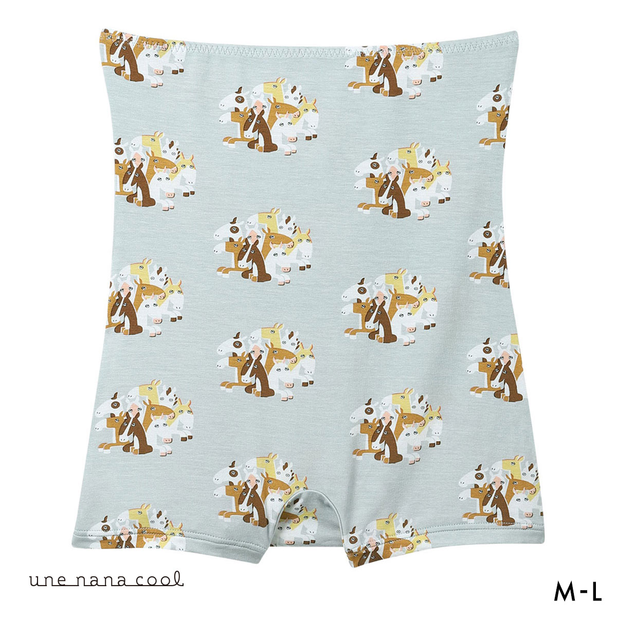 ウンナナクール 2026年お年賀「まるっとうまくいく」 ボーイレングスショーツ ハラマキ付きショーツ une nana cool(GY-グレー-M)