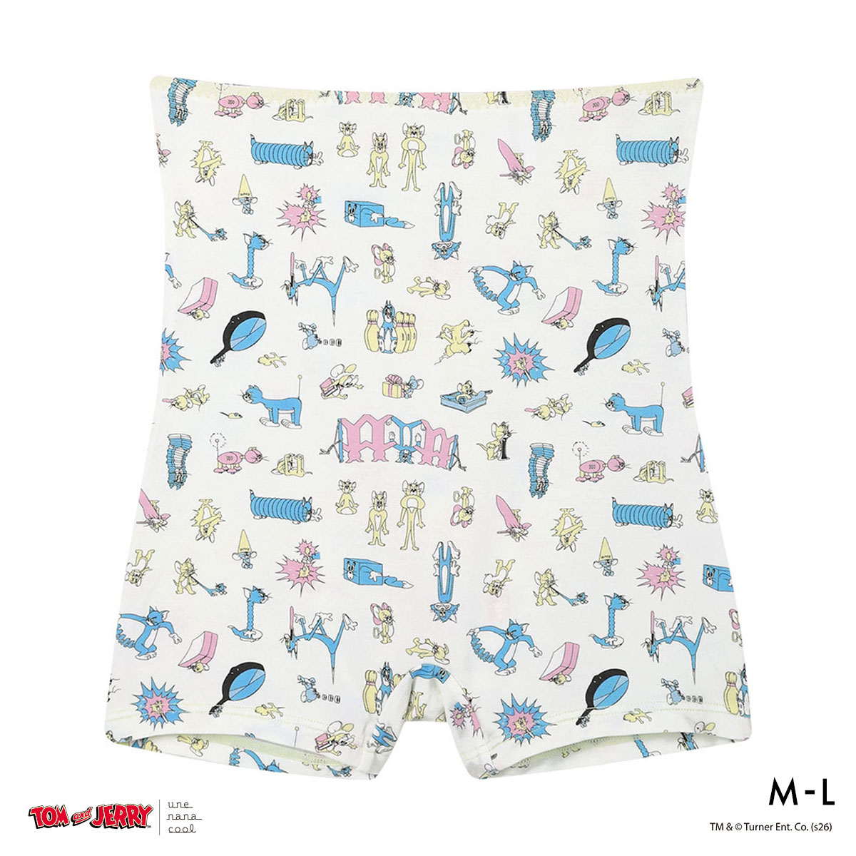 ウンナナクール トムとジェリー × une nana cool ボーイレングスショーツ ハラマキ付きショーツ(IV-アイボリー-M)