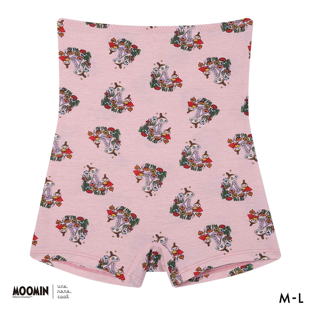 ウンナナクール MOOMIN × une nana cool ボーイレングスショーツ ハラマキ付きショーツ ムーミン(PI-ピンク-M)