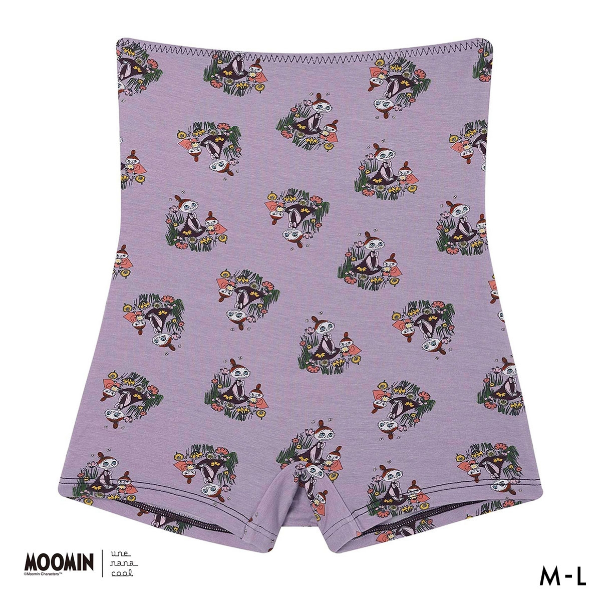 ウンナナクール MOOMIN × une nana cool ボーイレングスショーツ ハラマキ付きショーツ ムーミン(VI-バイオレット-M)