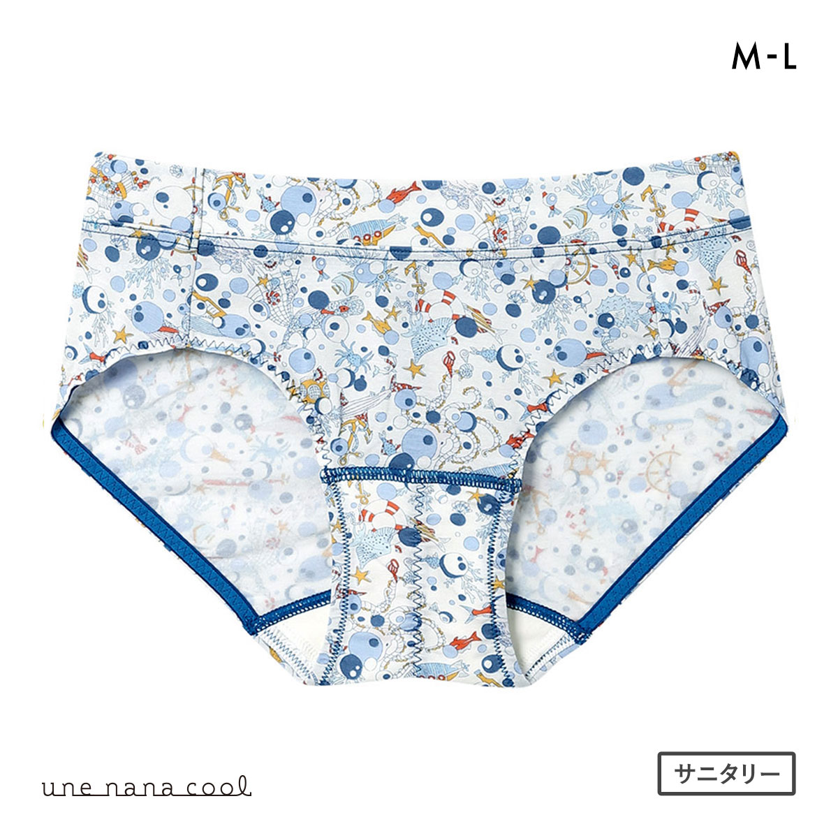 ウンナナクール une nana cool MADE WITH LIBERTY. FABRIC サニタリーショーツ 単品(LNV-薄ネイビー-M)